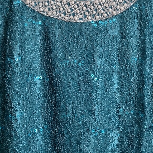 NY Collection Women's Sleeveless Sequined Tank Top – (Emerald/Teal color) XXL - Picture 9 of 9